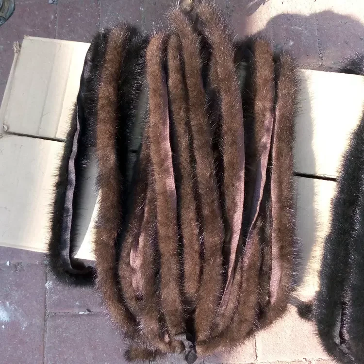 Wholesale Supply Cheap Price Natural Mink Fur Strip Real Genuine Trimmings