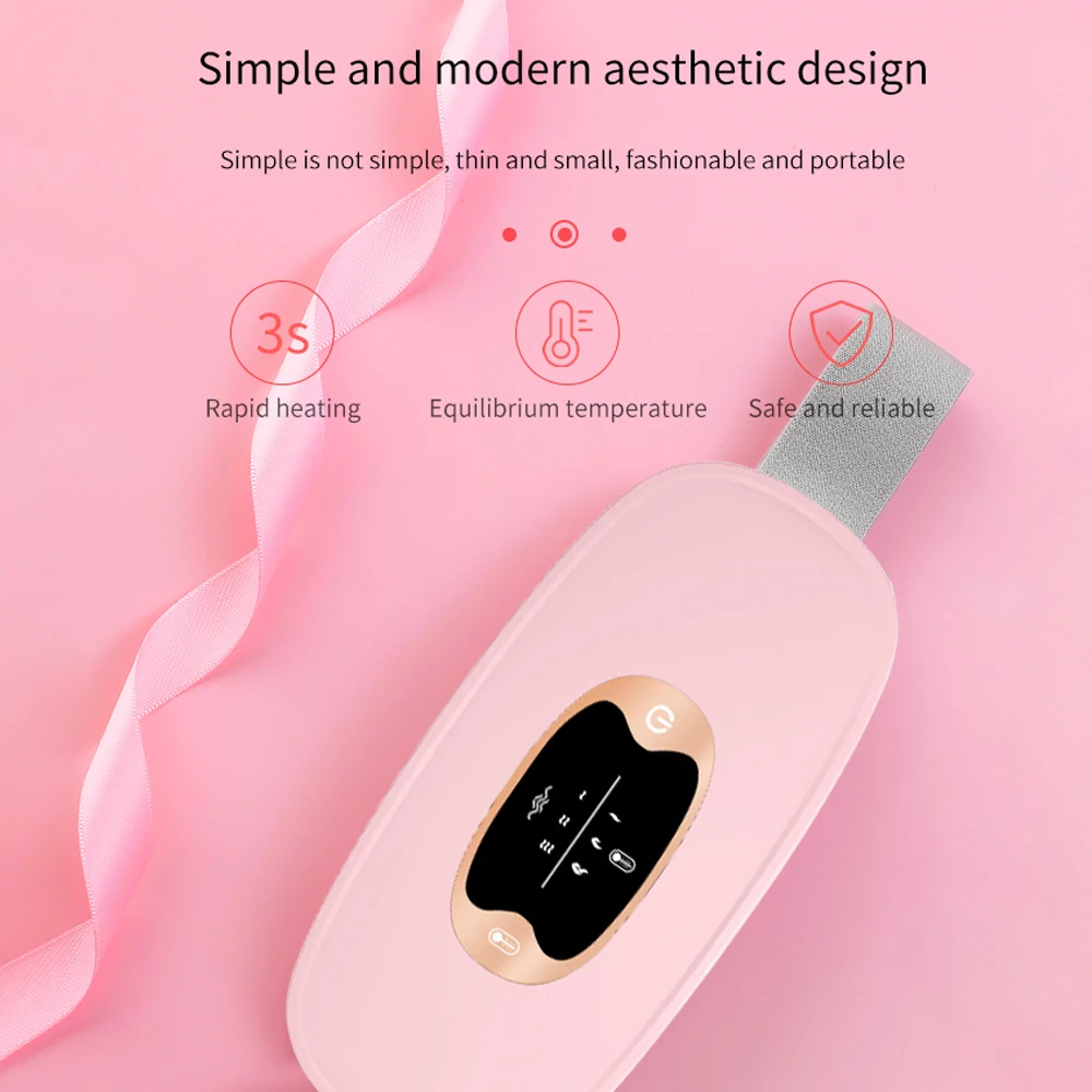 Rechargeable Warm Palace Belt Pain Relief Hot Compress Period Cramp Massager Menstrual Heating Pad