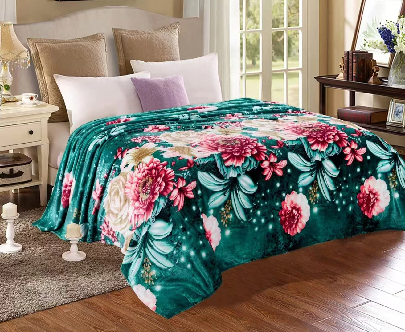 Sherpa Fleece Blanket Super Soft Polyester Korean Flannel Knitted Animal Pattern Borrego Hot Wholesale for Winter Warmth