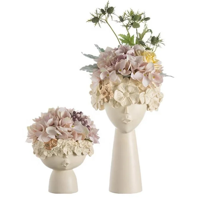 Office Polyresin Figurines Flowerpot Handicarfs Planter Garden and outdoor Bonsia Flowerpot For Sale