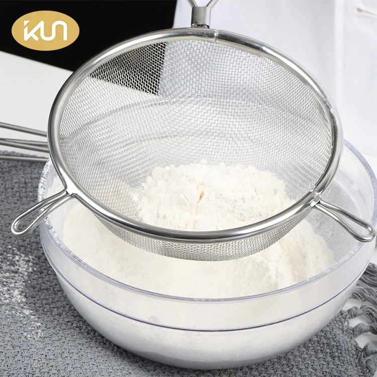 Baking Tools  Flour Colander Sifter Stainless Steel Fine Mesh Strainer For Kitchen
