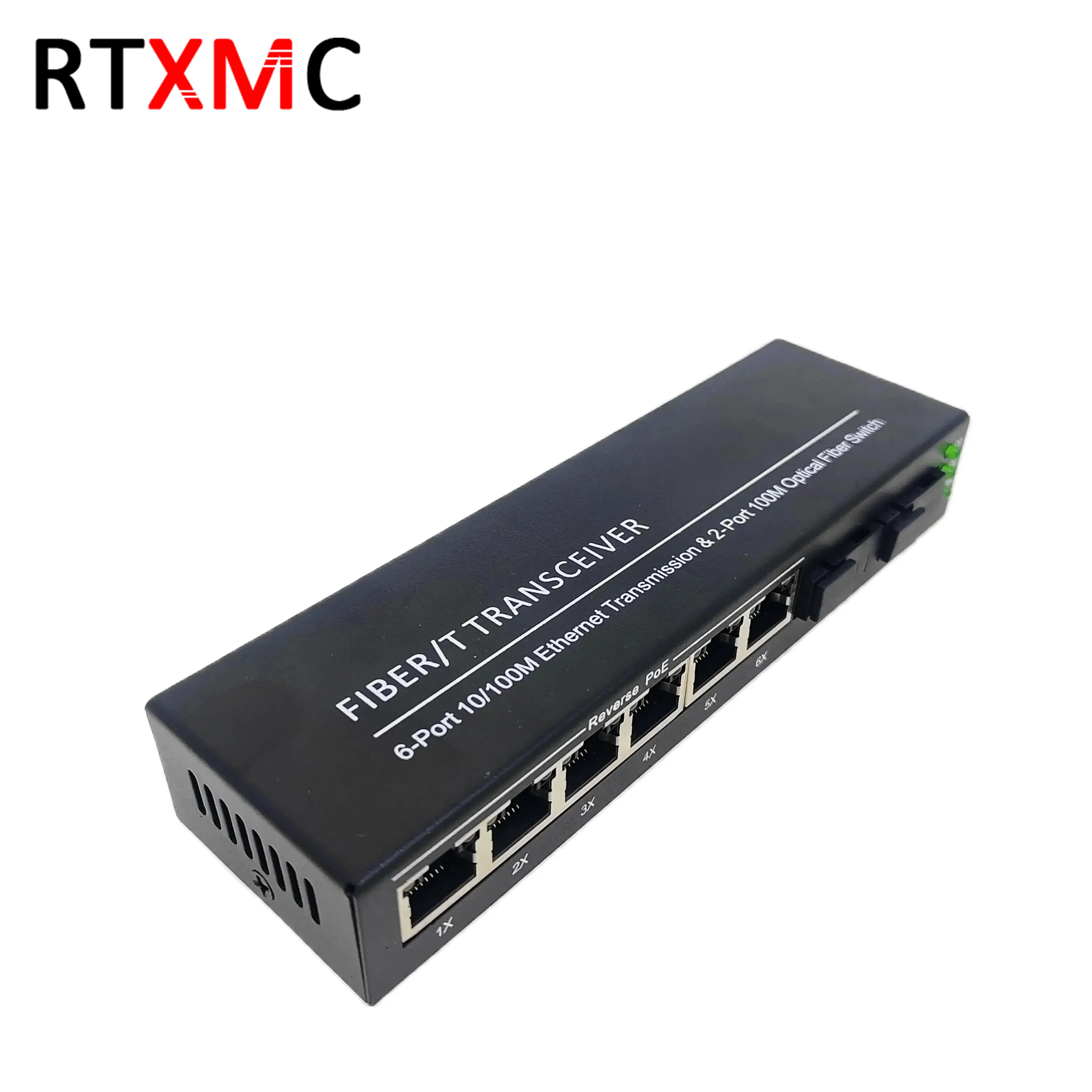 Fiber Optic Switch 10/100M 8 Port Reverse Poe Switch 2 SC 6 RJ45 Fast Ethernet Switch Fiber Optical Media Converter 2 FO 6 LAN