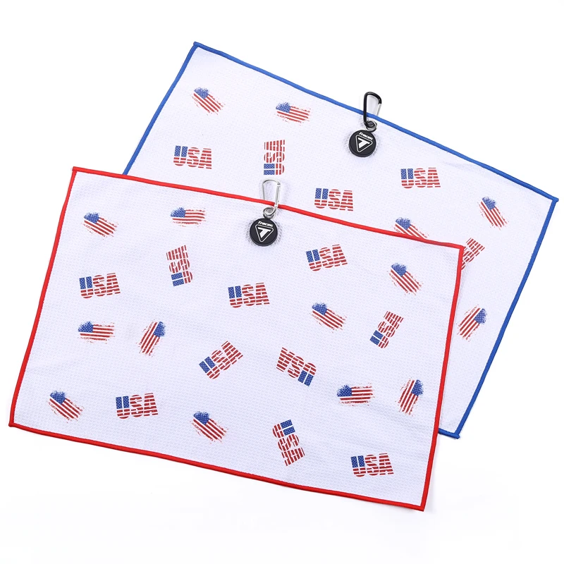 Custom Logo Magnetic Golf Microfiber Towel Removable Accessories Golf Towel Magnetic Clip