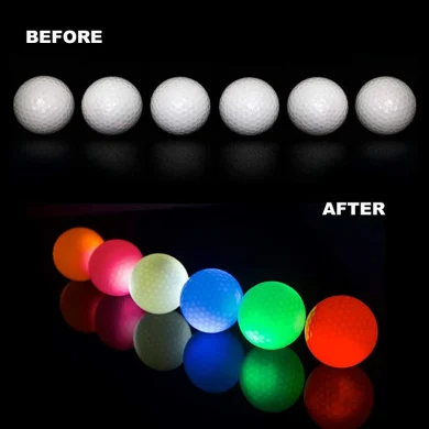 GAMEN OEM custom logo package flashing light up shiny night light activated no timer electronic led park 2pc golf ball