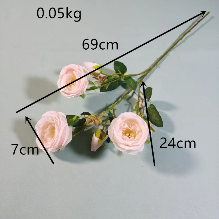 YOPIN 346 Artifical Plastic Rose Stems Silk Red Roses Artificial Flowers Tea Roses Flowers