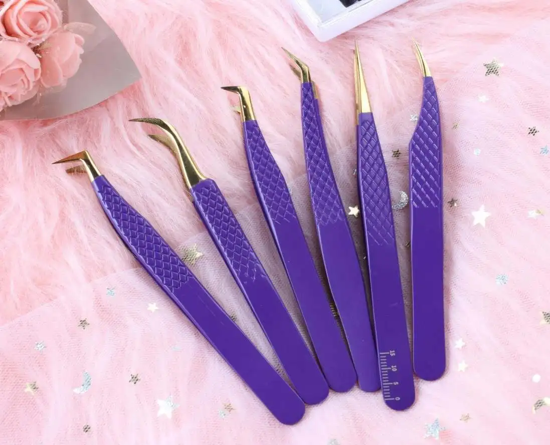Wholesale Best Selling Volume Eyelash Tweezers High Quality Tweezer Case eyelashes extension tweezers
