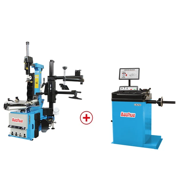 2022 Baohua Hot Selling  Car Service Station Equipment Professional Fully automatically Tire Changer and Balancer Combo