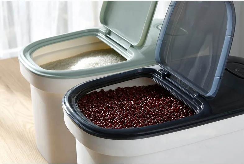 Pinmoo New Design Home Use PP Material Stocked Food Grade Plastic Storage Container Rice Bucket