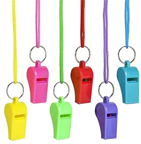 12 packs plastic whistle mix color whistle for school sports event safety whistle for outdoor