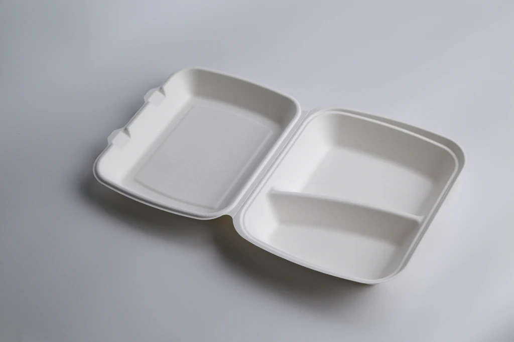 Restaurant catering wholesale disposable biodegradable Ecofriendly Box takeaway Lunchbox 9x7inch