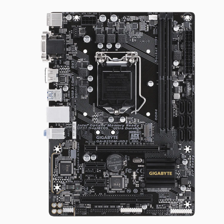 GIGABYTE GA-B250M-HD3 MATX Used Gaming Motherboard with LGA 1151 Socket Supports 7th/ 6th Generation Intel Core Processors