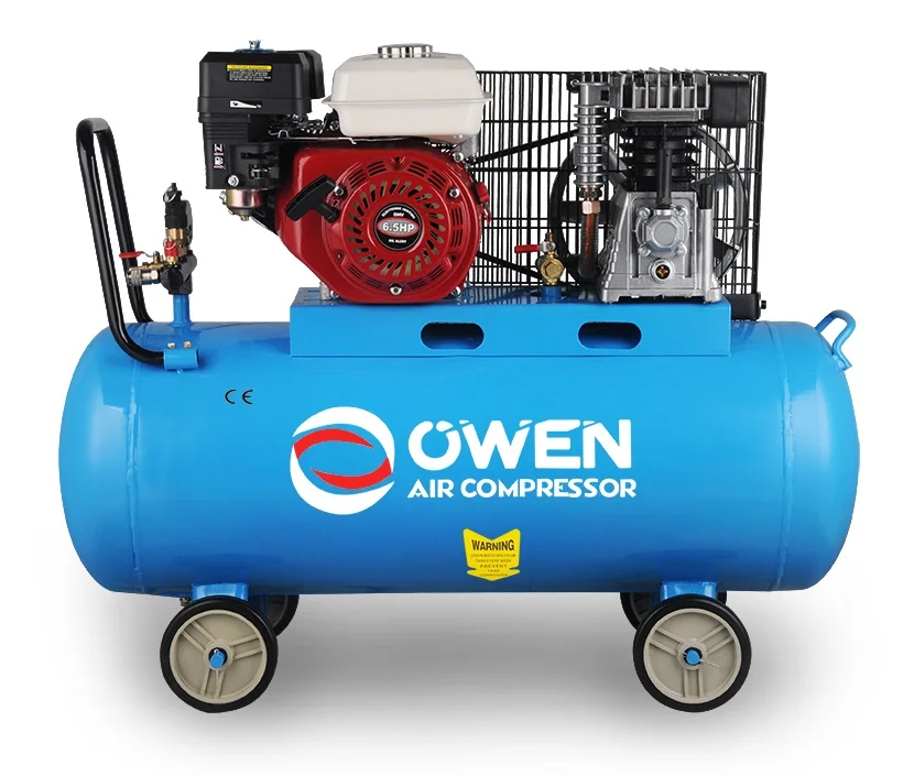 Attractive Price Mobileair 5.5Hp 2 Cylinder 8Bar Silent Air Compressor 100 Liter Tank Gasoline Engine Air Compressor