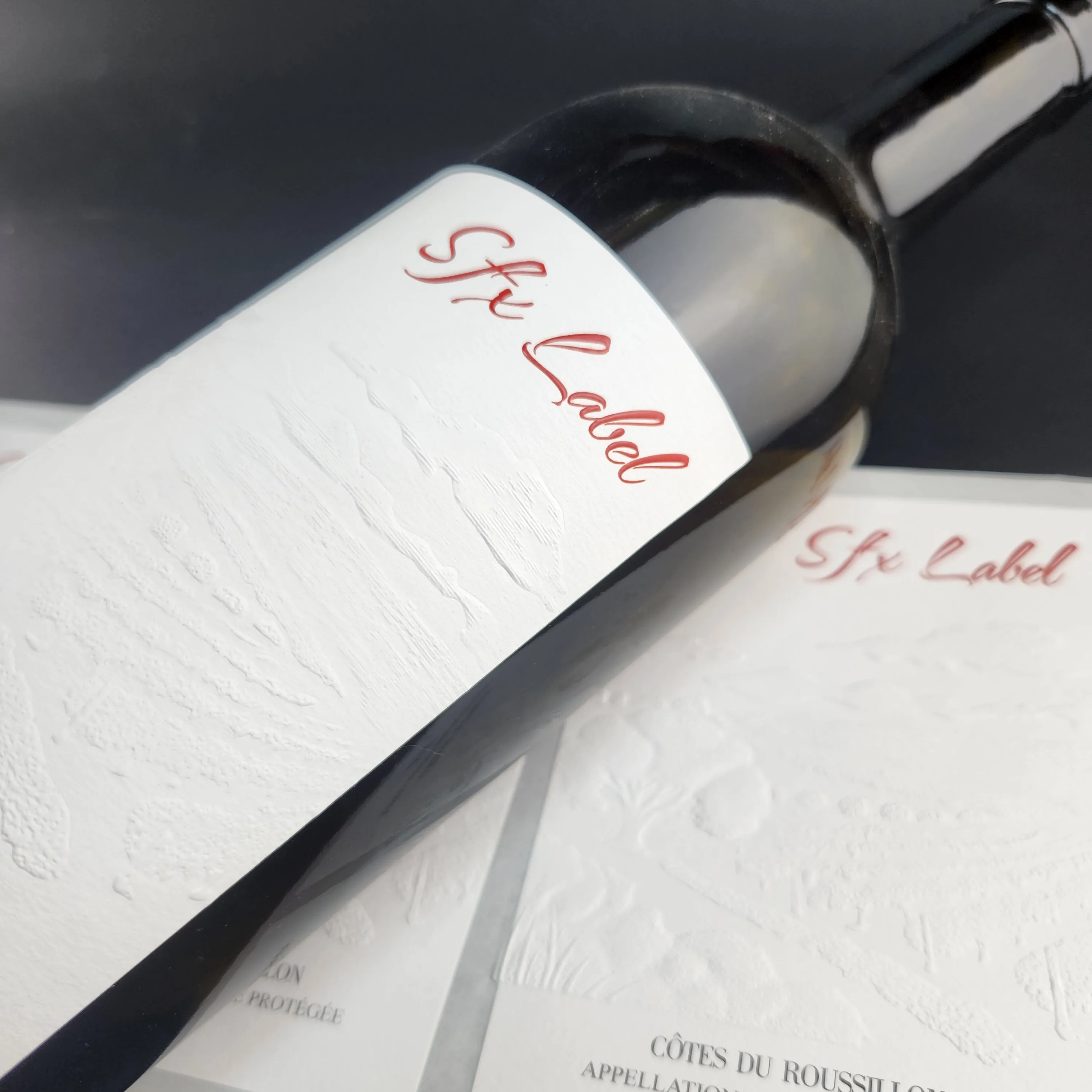 Private Label Sticker for Wine White wine Beer Whisky Vodka Champagne UV Printed Texture Paper Plastic Beverage Label