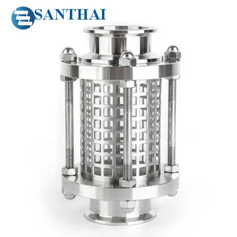 Santhai 304 316L Food Grade Clamp Weld Sanitary Stainless Steel Straight Tubular Sight Glass  Protective Net