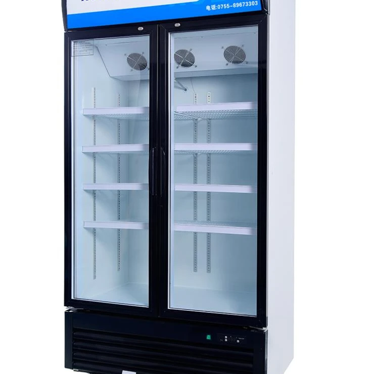 Commercial Glass Fridge 2 Glass Door Vertical Refrigerators Display Cabinet glass door