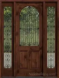 KDSBUILDING Customizable Wrought Iron Doors with Glass Inserts
