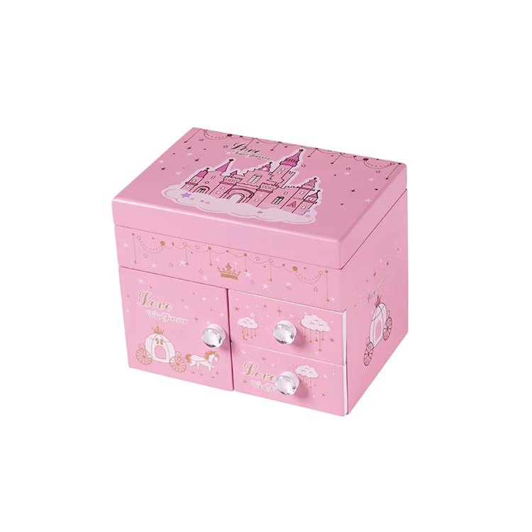 
Competiitve Price Square Wooden Jewelry Box Music Boxes With Custom Logo Printed 