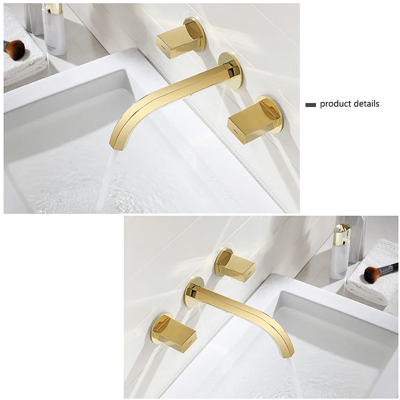 Popular Bathroom Wall Mounted Solid Brass Matte Black Basin wall Tap