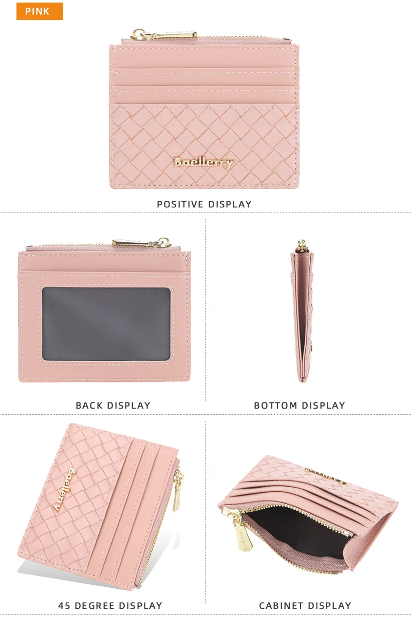 baellerry carteira porta cartao tarjetero slim wallet card holder Minimalist pocket luxury leather pink sport women Card Case