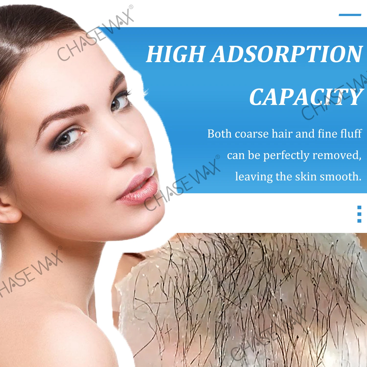 Chase Wax 100g Clear Hypoallergenic Rosin Free Hair Removal Coconut Transparent Hard Wax Beads For Body Waxing