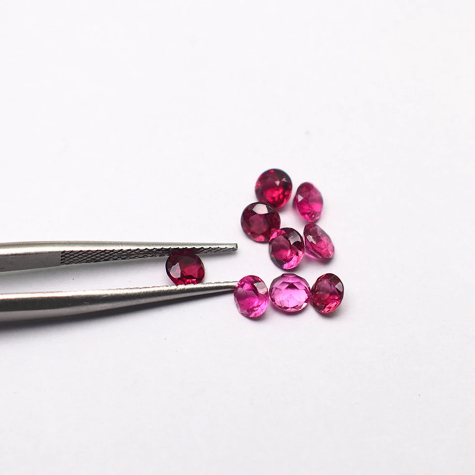 High Quality Pure Stone Natural Tourmaline Candy Colour Round Inlaid Gemstone For Diy Ring Necklace Earrings Bracelet