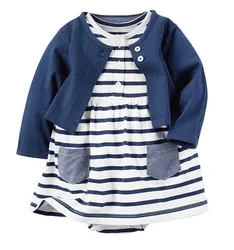 100% cotton infant skirt Long sleeve coat 2 pieces toddler clothing Featured cute baby girls party dresses