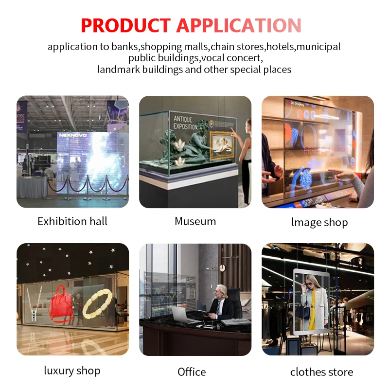 Factory Price Self-Adhesive Advertising Display Ultra-Thin P2.6 P3.9 P7.8 Transparent LED Screen Display For Glass Window Wall