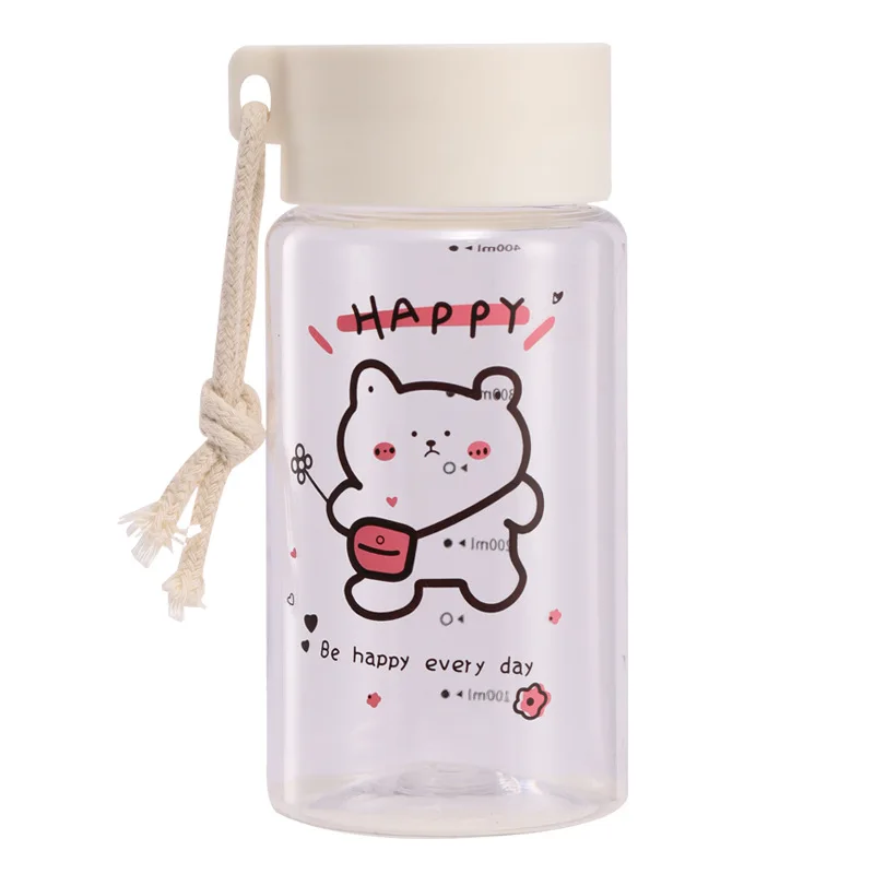 500 мл матовая пластиковая бутылка для воды с пользовательским логотипом PC, портативная, забавная, милая, детская, мультяшная, не содержит Бисфенол А
