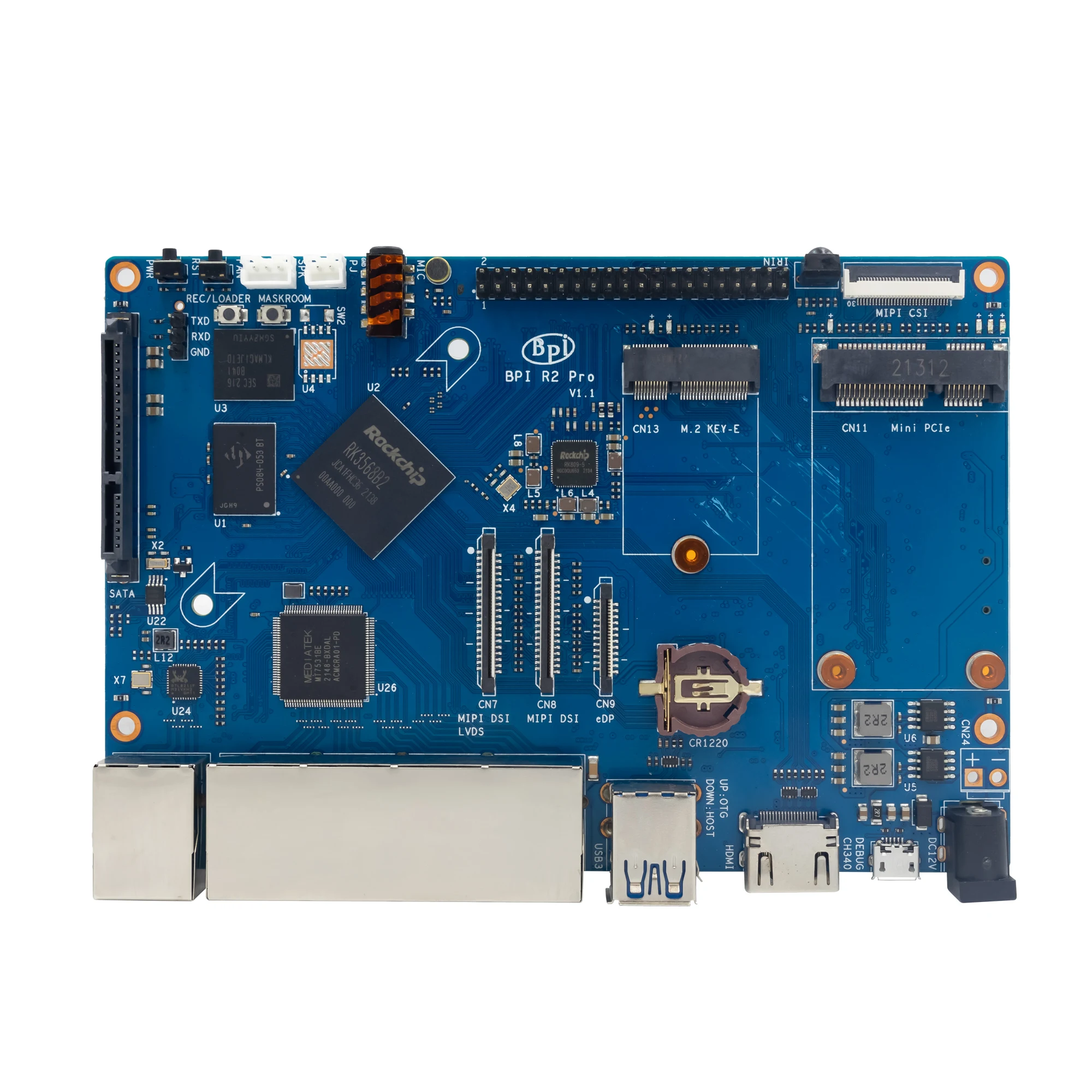 Software Development Service Banana Pi BPI R2 Pro Smart Gateway Router Rockchip RK3568 Quad core ARM Cortex-A55 CPU