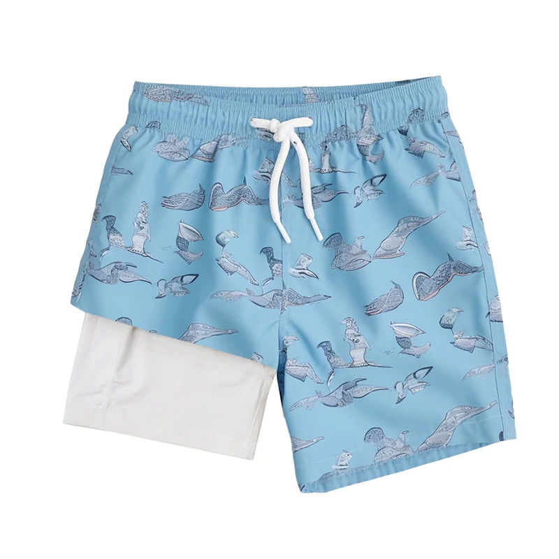 Мужские двухслойные шорты 2 в 1 с логотипом на заказ мужские короткие брюки пляжные для плавания гавайском стиле мужчин