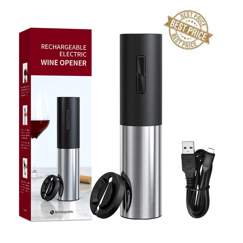 Rechargeable Electric Wine Opener Corkscrew W/ Foil Cutter Automatic Abs Auto Red Wine Opener