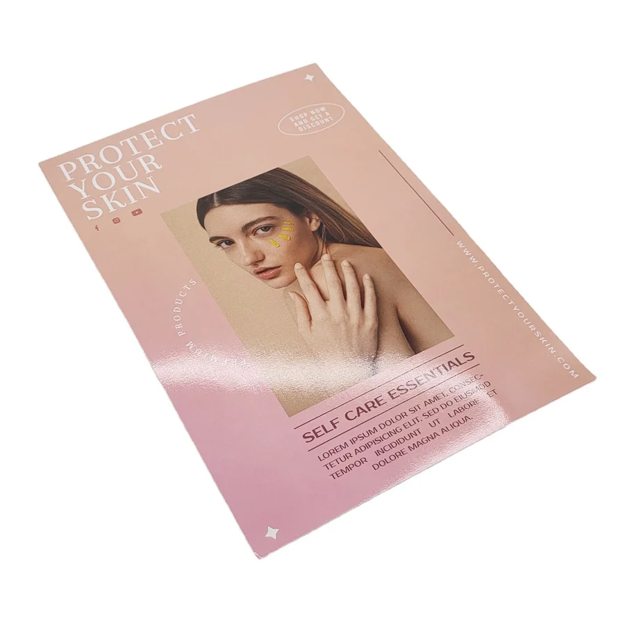 Wholesale High Quality Cheap A6 Flyer  Brochure Booklet Printing By 300gsm Glossy Coated Paper