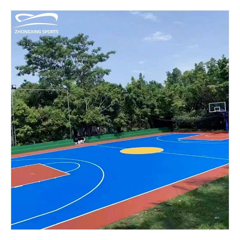 Synthetic Silicon Pu Basketball Court Floor Playground Athletic Arena Silicon Pu And Acrylic Acid Cushion Sports Flooring