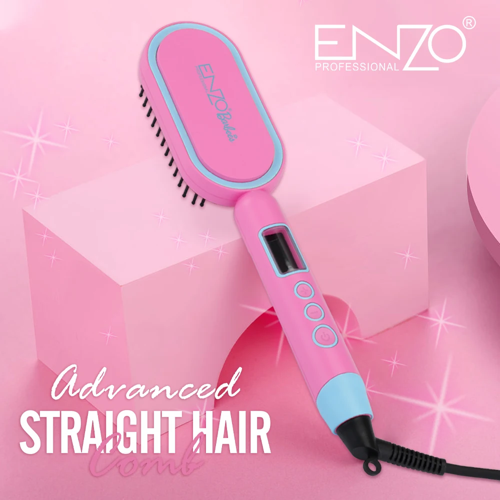 ENZO Multi planchas de cabello profesional Wholesale Electric Fast Straightener Comb Ionic Hot Brush Hair Straightening Comb