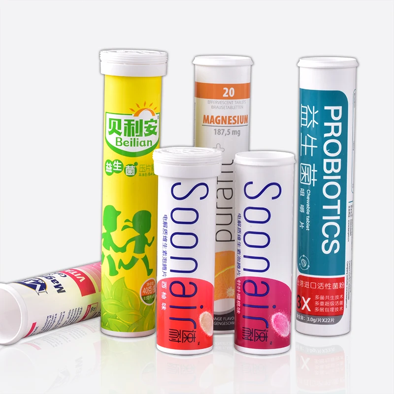 29*99mm white zinc effervescent tablet pills packaging container storage vitamin c tube bottle for effervescent tablet