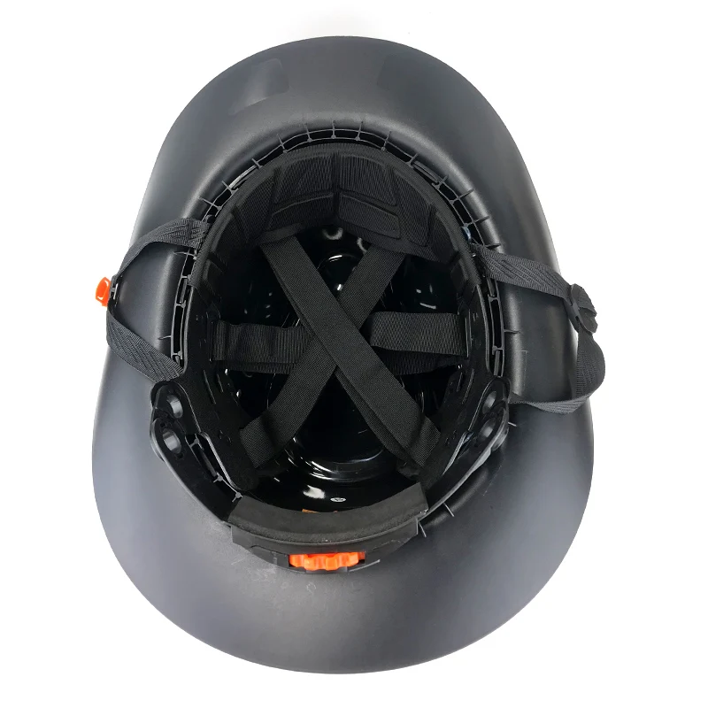 ANT5PPE Black Head Protection Helmet Western Cowboy Hard Hat with 6 Point Ratchet Suspension and Sweatband