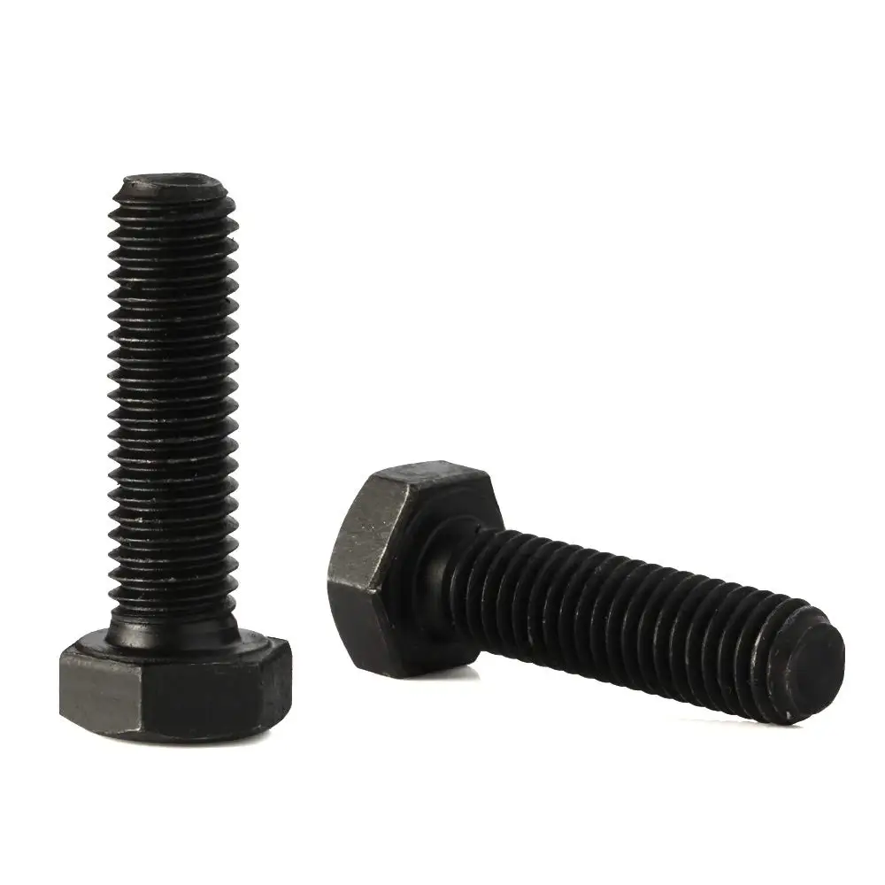 DIN933 M10-1.5 x 30mm Hex Bolts 12.9 Grade Alloy Steel Black Oxide Finish Full Thread Coarse Thread UNC