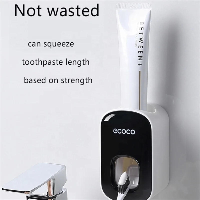 Automatic Toothpaste Dispenser Wall Mount Toothbrush Holder Household Bathroom Dust-proof Toothpaste Squeezers Tooth Set
