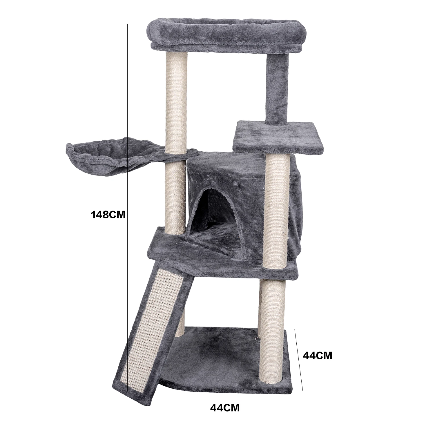 Manufacturer wholesale sisal short plush stable large scratcher tower condo pet supplier cat tree