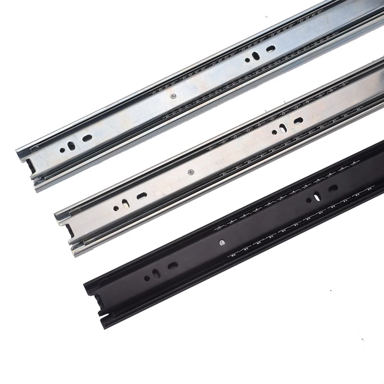 45 mm kitchen cabinet ball bearing black dotted finish drawer slide