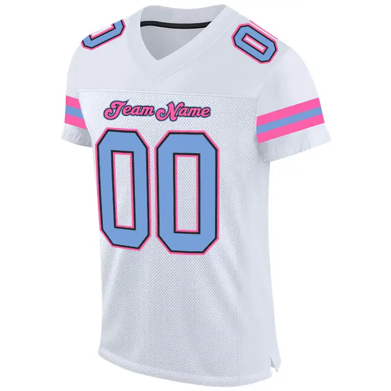 Wholesale 100% polyester custom sublimation American football jersey white 55# jerseys for football
