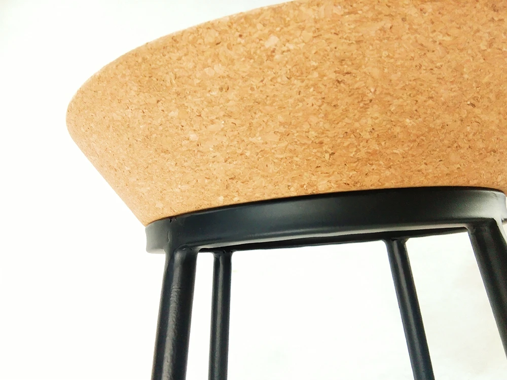 Современный барный стул из пробки высотой 55 см, модный барный стул из пробки, роскошный деревянный барный стул с пробковой поверхностью, рамка из нержавеющей стали
