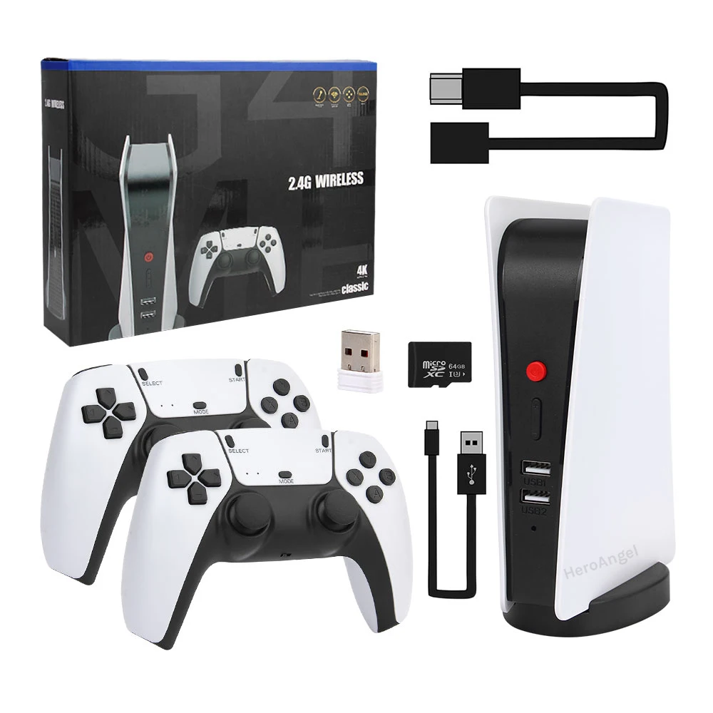 M5 видео игровая консоль 4k Ретро игра TV-Box 15000 + бесплатные игры два беспроводных контроллера для PS1/CPS/FC/GBA аркадных игр