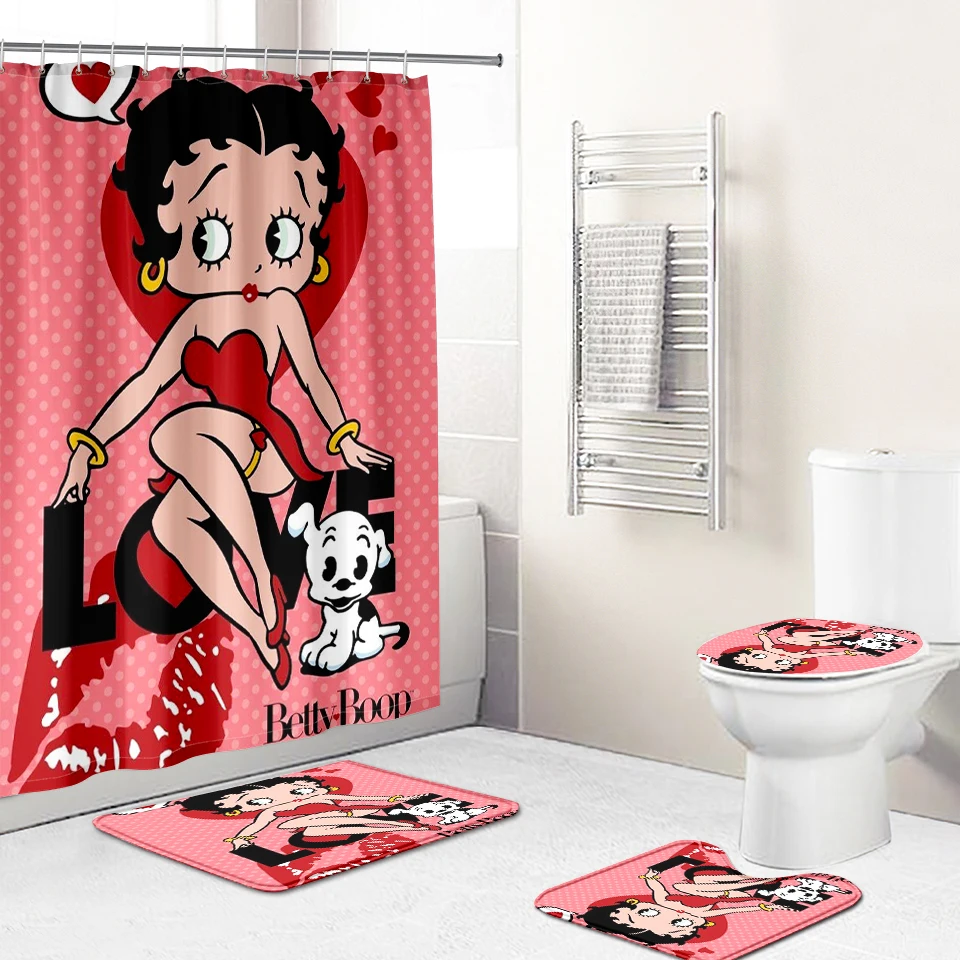 3D print Hot Sale   Bath Curtain Bathroom Set 4 Pcs Shower Curtain sets