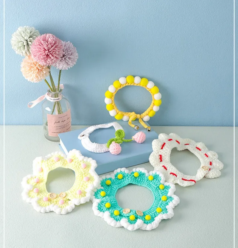 Cat Collar Knitted Collar Handwoven Collar Weibo Necklace Adjustable Pet Supplies