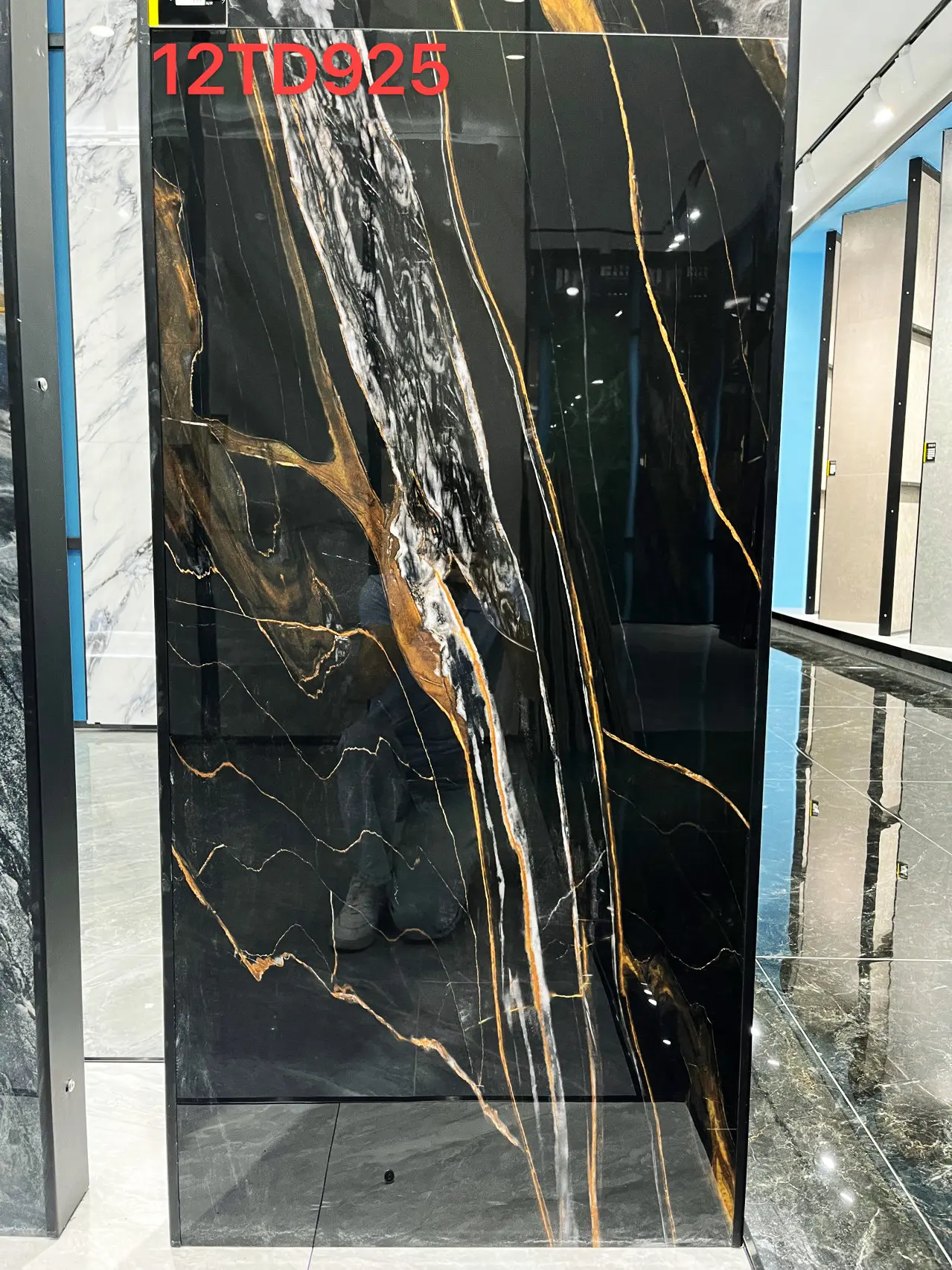 Черная мраморная Роскошная фарфоровая плитка 60x120 150x75 180x90 см Премиум керамическая Коллекция