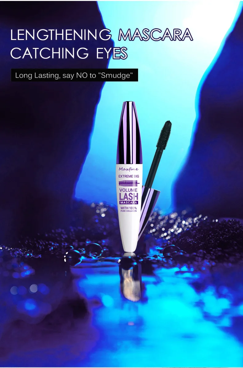 High Quality Long-Wearing Black Liquid  5d Silk Lash Mascara Waterproof Custom Logo Vegan Long Lasting Fiber Mascara Black
