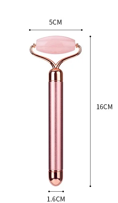 
Wholesale Handheld Facial Rose Quartz Pink Jade Roller Beauty Massage Bar Jade Face-Lifting Meridian Massage Roller 