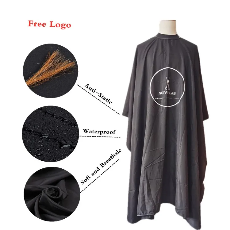 Accessories Silicone Haircut Shop Custom Big 100% Polyester Men Printed Capes Barber And Hairdressing