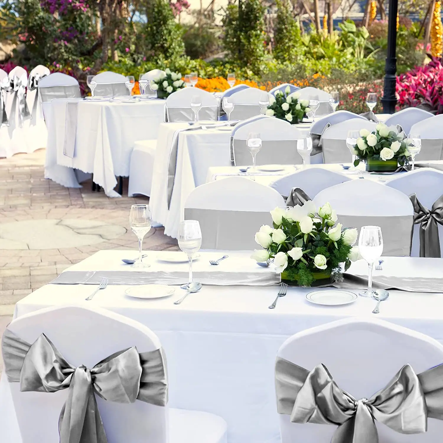 Wholesale Hot Table Runner Luxury Decorations Satin White Gold Red Table Runners For Wedding Birthday Party Event